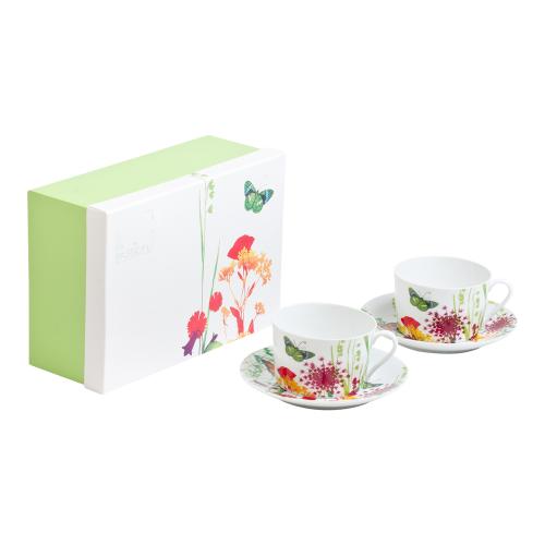 Collection TUTTI FIORI Coffret 2 tasses à thé avec sous tasse